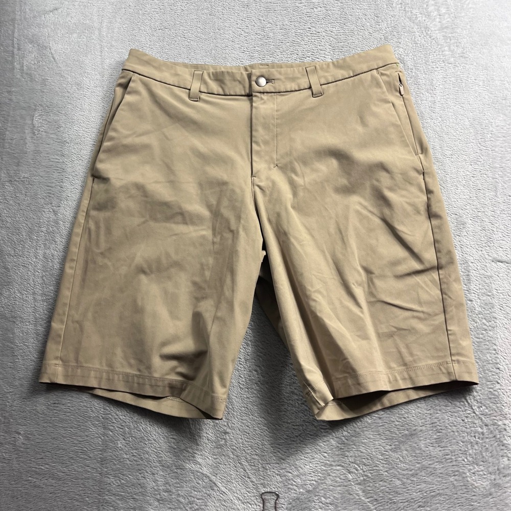 Lululemon Commission Short Classic 9 Tan Khaki Mens Size 34 M7AB3S
